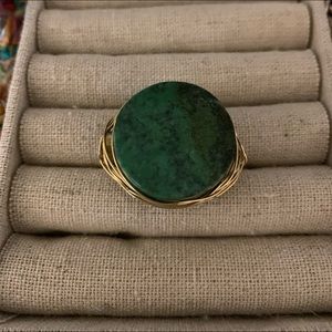 Green Mosaic Rock Ring